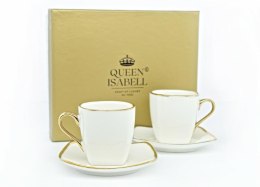 Filiżanki do espresso 80 ml ze spodkami Queen Izabell