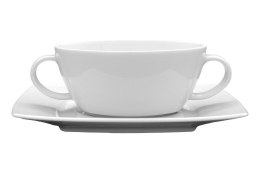 Bulionówka flaczarka 400 ml ze spodkiem 17 cm VICTORIA Biała Lubiana
