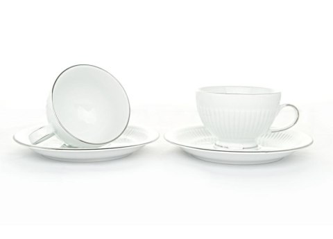 Filiżanki 225 ml ze spodkami Minos Platin 2 szt, Bogucice Filiżanki 225 ml ze spodkami Minos Platin 2 szt, Bogucice