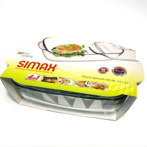 Naczynie żaroodporne prostokątne 3,2 l z pokrywą GRILL 7356/7366/P Simax Naczynie żaroodporne prostokątne 3,2 l z pokrywą GRILL 7356/7366/P Simax