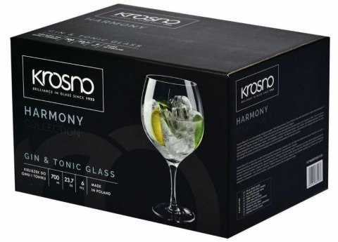 Kieliszki do drinków gin & tonic 700 ml 9689 HARMONY komplet 6 sztuk Krosno Glass Kieliszki do drinków gin & tonic 700 ml 9689 HARMONY komplet 6 sztuk Krosno Glass
