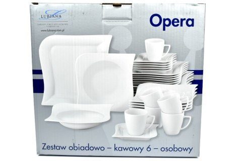 Komplet naczyń dla 6 osób 30 elementowy OPERA Biały Lubiana Komplet naczyń dla 6 osób 30 elementowy OPERA Biały Lubiana