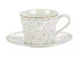 Filiżanka 230ml ze spodkiem motyw kwiatów 167-4752 Marco-Polo