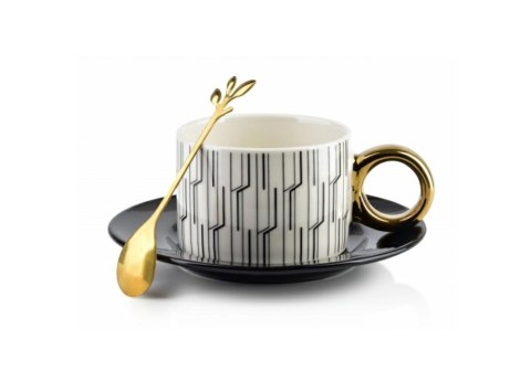 Filiżanka ze spodkiem 230 ml Kendal marki AffekDesign z łyżeczką HTPW4507 Filiżanka ze spodkiem 230 ml Kendal marki AffekDesign z łyżeczką HTPW4507