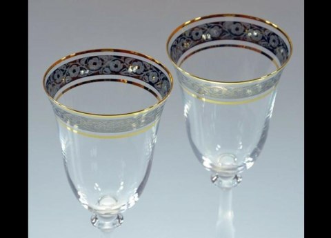 Kieliszki 250 ml Angela kpl.6 sztuk Bohemia Prestige złoto platyna 949308 Kieliszki 250 ml Angela kpl.6 sztuk Bohemia Prestige złoto platyna 949308