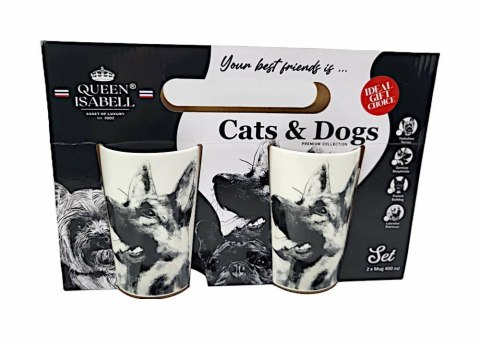 Komplet 2 kubków 400 ml Q1-05874 BOX-12 Cats&Dogs Queen Isabell