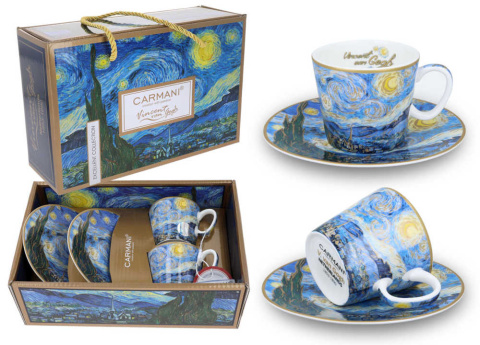Komplet filiżanek Vincwnt van Gogh Gwieździsta noc 100 ml.. zestaw 2 szt. 830-0700 Komplet filiżanek Vincwnt van Gogh Gwieździsta noc 100 ml.. zestaw 2 szt. 830-0700