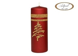 Świeca świąteczna czerwona 20/7 cm Glitter Tree Adpal