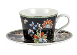 Filiżanka + spodek 230ml kwiaty na ciemnym tle Marco-Polo