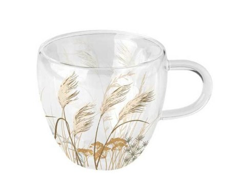 Filiżanka szklana dwuścienna 200 ml Falujące trawy AMBIENTE 14418565 Filiżanka szklana dwuścienna 200 ml Falujące trawy AMBIENTE 14418565