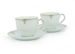 Filiżanki 200 ml ze spodkami 16 cm komplet 2 sztuk CLARA 1155 Bogucice