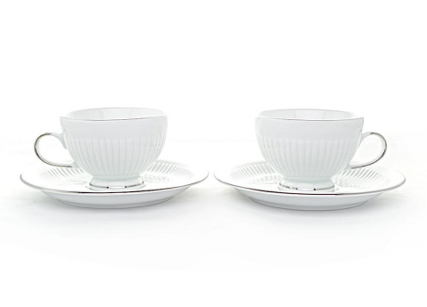 Filiżanki 225 ml ze spodkami Minos Platin 2 szt, Bogucice Filiżanki 225 ml ze spodkami Minos Platin 2 szt, Bogucice