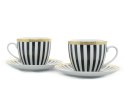 Filiżanki 270 ml ze spodkami 15 cm komplet 2 sztuk SERKO 1062 Bogucice