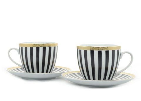 Filiżanki 270 ml ze spodkami 15 cm komplet 2 sztuk SERKO 1062 Bogucice