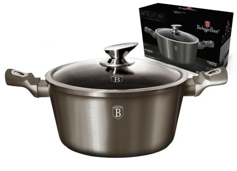 Garnek o średnicy 24 z pokrywką. Powłoka nieprzywieralna. RAVEX