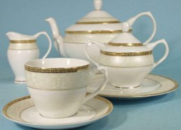 Garnitur do herbaty dla 12 osób 39 elementowy Agawa Złota Bogucice