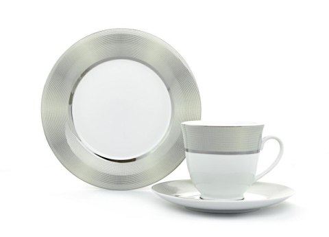 Garnitur do herbaty dla 6 osób 21 elementowy OPAL PLATIN Bogucice