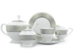 Garnitur do herbaty dla 6 osób 21 elementowy OPAL PLATIN Bogucice