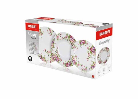 Komplet talerzy dla 6 osób 18 elementowy BEAUTY BANQUET Komplet talerzy dla 6 osób 18 elementowy BEAUTY BANQUET