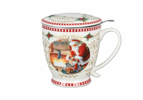 Kubek świąteczny 460 ml z zaparzaczem 555-7306 Mikołaj Marco-Polo