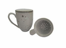 Kubek z zaparzaczem 400 ml + pokrywka Cottage Grey 0981 Bogucice