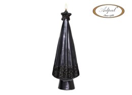 Świeca Choinka Czarna Brokat Adpal