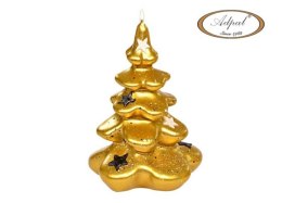 Świeca Choinka duża Trzy gwiazdki Złota