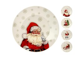 Talerz deserowy świąteczny 20,5 cm Mikołaj 4 Wzory