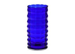 Wazon szklany 30 cm Optyk Tuba KOBALT FWAD060 Krosno Glass