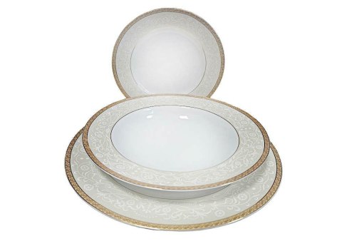 Zestaw obiadowy dla 6 osób 18 elementowy AGAWA Gold Bogucice