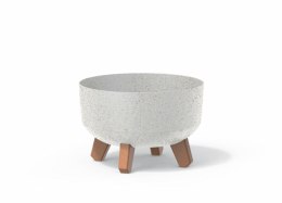 Doniczka 24 cm Gracia Low ECO Wood Biała PROSPERPLAST