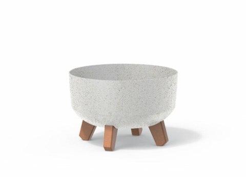 Doniczka 24 cm Gracia Low ECO Wood Biała PROSPERPLAST