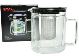 Dzbanek żaroodporny 1,1 l TERMICZNY z zaparzaczem TWIN 3280 Simax exclusive