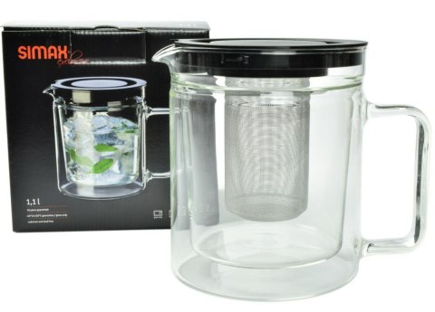 Dzbanek żaroodporny 1,1 l TERMICZNY z zaparzaczem TWIN 3280 Simax exclusive