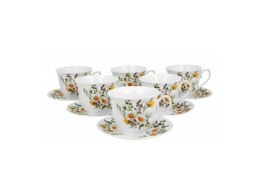 Komplet 6 filiżanek Daisy ze spodkami Kosze Kwiatów Crocus