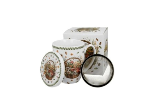 Kubek 350 ml Kwiat polny z zaparzaczem Kosz kwiatów Crocus