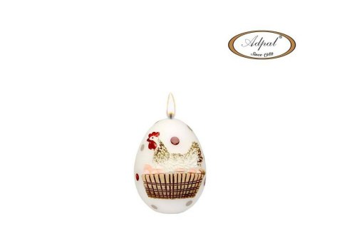 Świeca Jajko 9 cm EASTER DOTS Matowa Biała Adpal