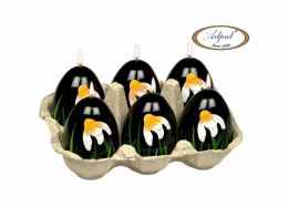 Świeca Jajko Wielkanocne 6 cm Early Spring Lakier Czarna Adpal