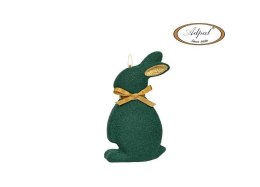 Świeca Zając 15 cm EASTER VELUR Zielona Adpal