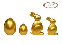 Świeca zając IV Mały 150/90/40 mm Easter Metalik miodowy Adpal