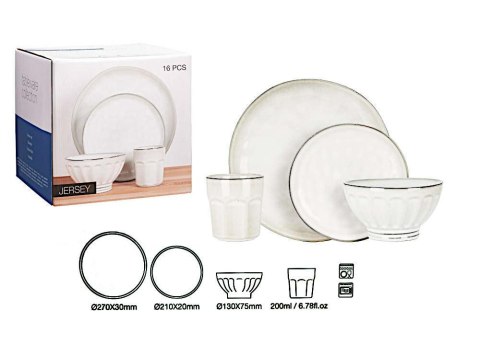 Zestaw obiadowy dla 4 osób 16 elementowy STONEWARE Q97001390