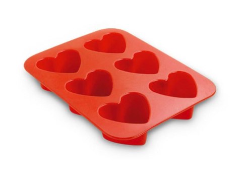 Forma silikonowa na 6 muffinek Serce 17X25X3,4cm JULIETTE 69040
