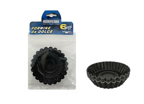 Formeki aluminiowe do tarty 10 cm Crostatine 6 sztuk Gnali