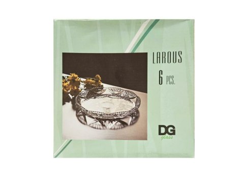 Talerze szklane deserowe 6 sztuk 18 cm LAROUS DT1104GCL Kaveh