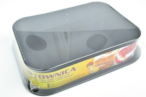 Tortownica prost. 34x24cm Non stick czarna