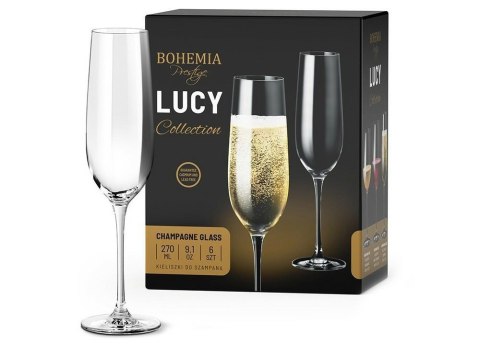 Kieliszki do szampana 270 ml kpl 6 szt. BOHEMIA PRESTIGE Sabipol