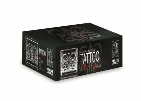 Szklanki do whisky 340 ml TATTOO 262440 Komplet 6 sztuk RCR Cristalleria Italiana